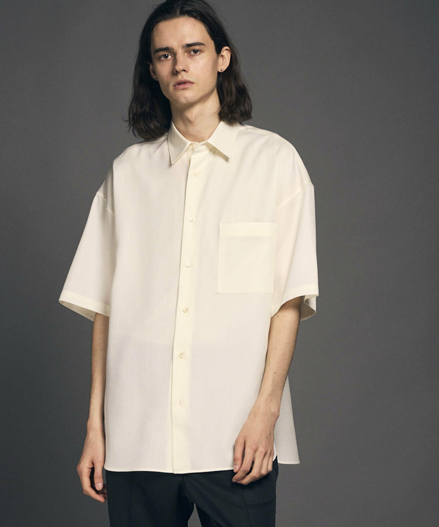 High Count Wool Prime-Over Short Sleeve Shirt